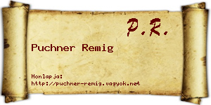 Puchner Remig névjegykártya
